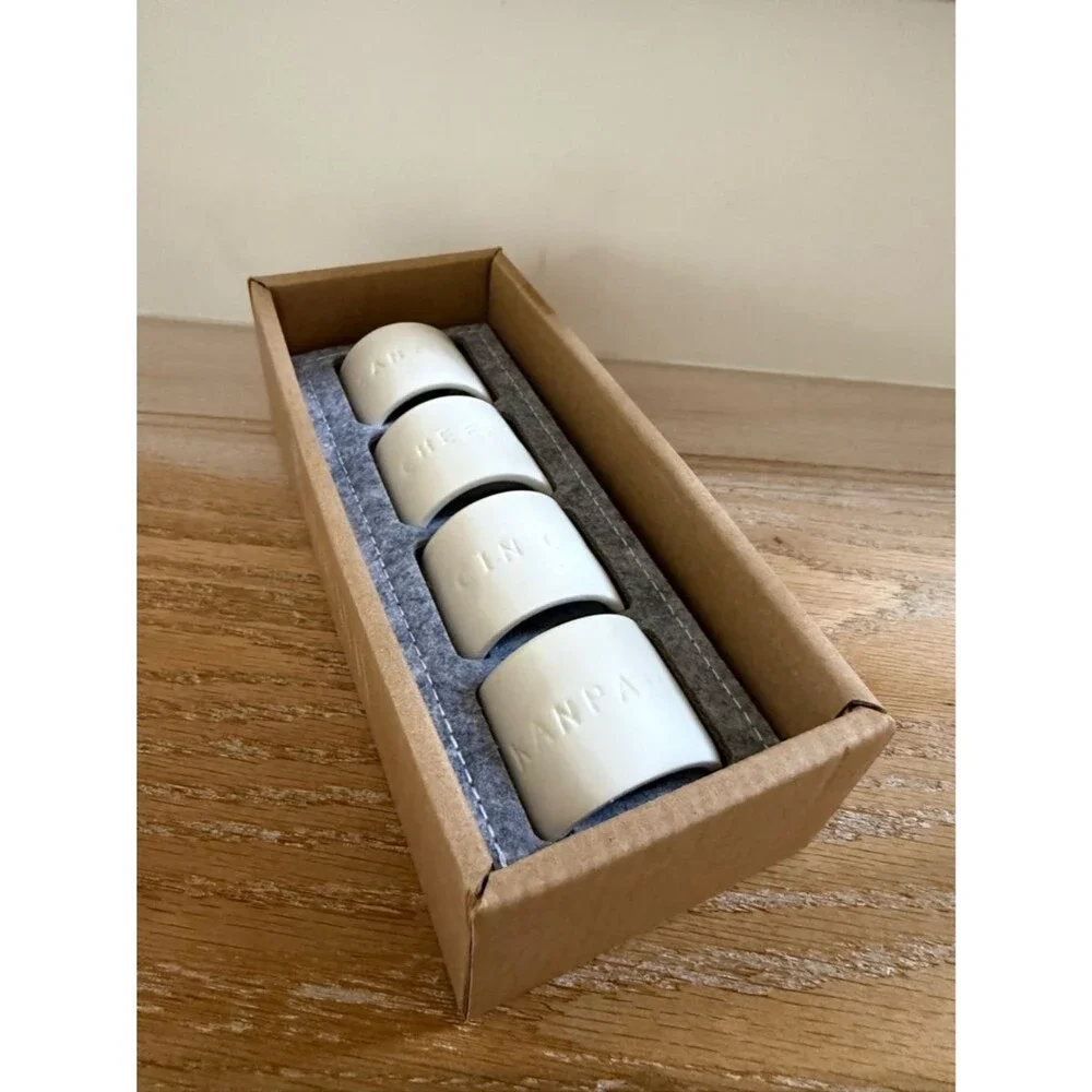 Anthropologie Cheers To You Napkin Rings Anthropologie Set of 4 NIB